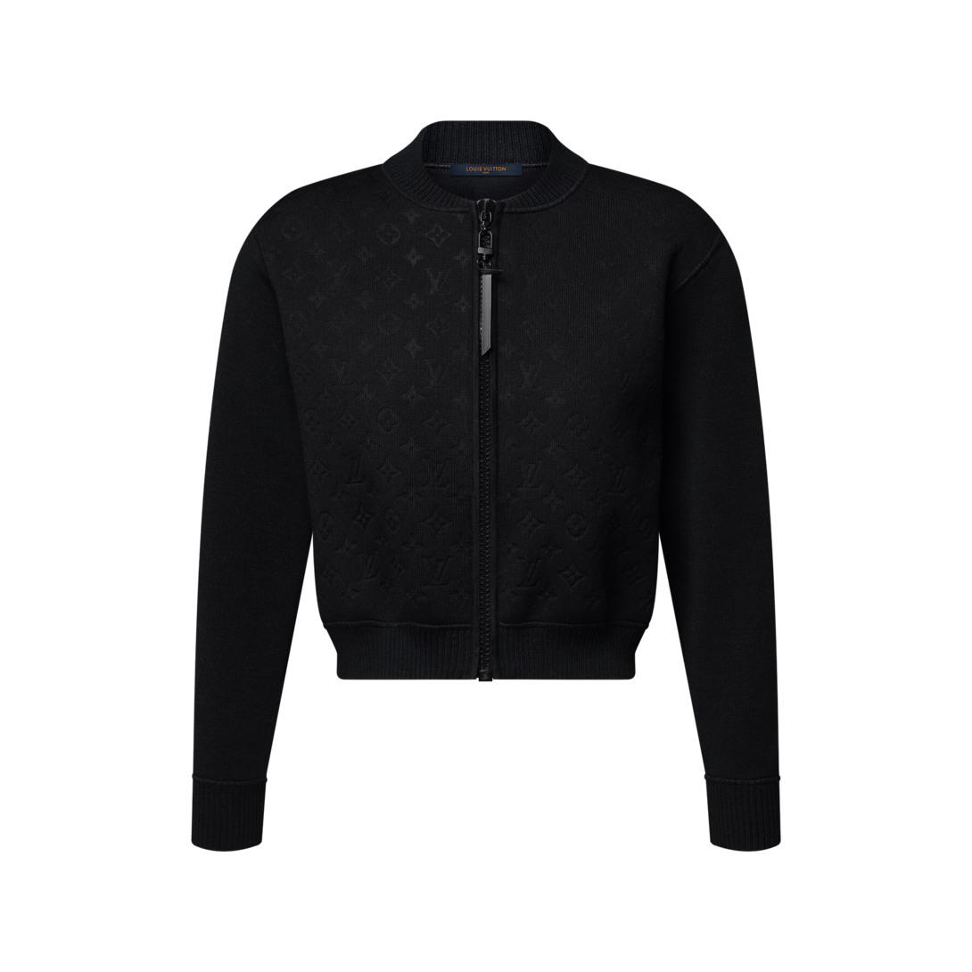 Monogram Accent Zip-Up Knit Jacket - Women - Ready-to-Wear | LOUIS